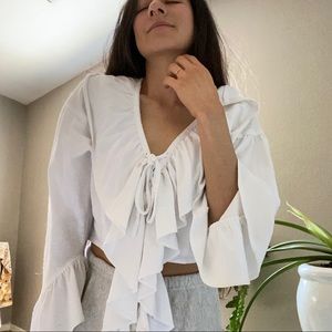 Vintage ruffled prairie top